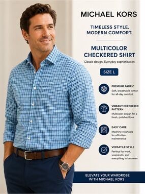 Michael Kors Multicolor Checkered Men's Shirt